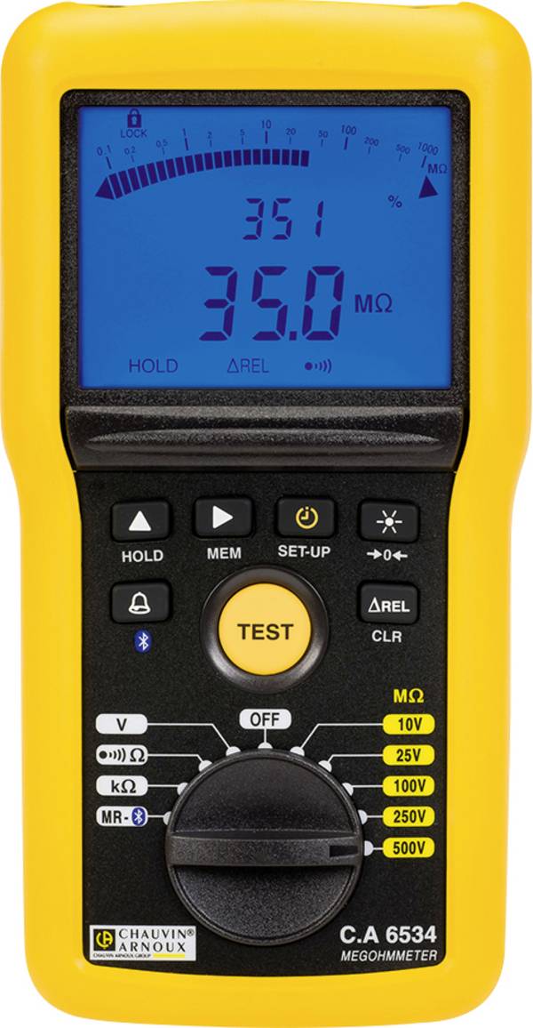 Chauvin Arnoux C.A 6534 Isolatiemeter  10 V, 25 V, 100 V, 250 V, 500 V 50 GΩ