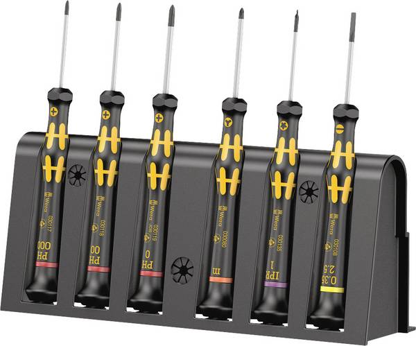 Wera 1550/6 ESD Schroevendraaierset ESD 6-delig Plat, Kruiskop Phillips, Torx plus, Microstix