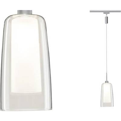 Hanglamp met moderne, transparante kap, minimalistisch ontwerp. Ideaal voor ruimteverlichting.