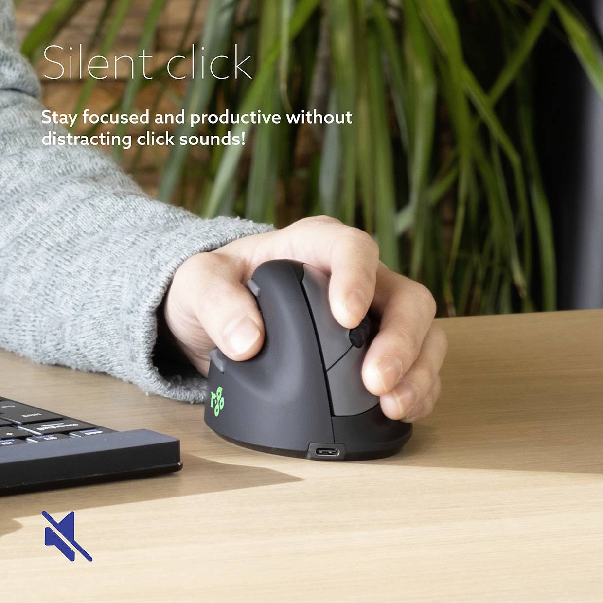 R-GO Tools RGOHEWLL Ergonomische muis Radiografisch Maat: M Optisch Zwart, Zilver 4 Toetsen 1750 dpi Ergonomisch-7
