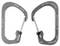 Twee metalen karabiners met labels 'Nite Ize' en 'Slide Lock', gemarkeerd met 'Niet geschikt voor klimmen' en '#2, 10 lb (4.5 kg)', op een witte achtergrond.