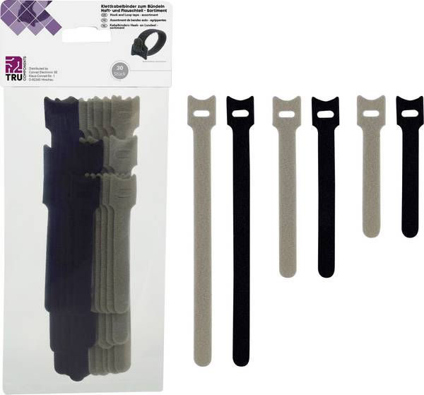 TRU COMPONENTS 30S014 Klittenband assortiment  30 stuk(s)
