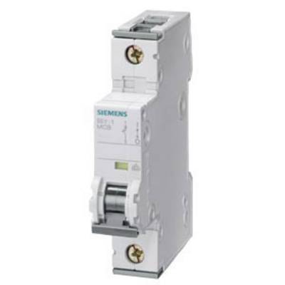 Een witte Siemens vermogensschakelaar met schakelaar en schroefaansluitingen, aan de zijkant gemarkeerd met '10kA'.