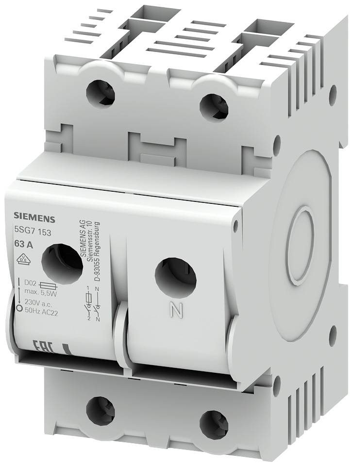 Siemens 5SG7153 Lastscheider Afmeting zekering : D02 63 A 230 V 1 stuk(s)