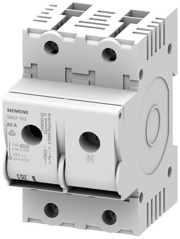 Siemens 5SG7153 Lastscheidingsschakelaar   Afmeting zekering : D02  63 A  230 V 1 stuk(s)
