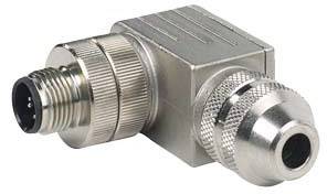 Metalen connector met twee ronde schroefaansluitingen, geschikt voor industriële toepassingen.