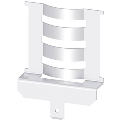 Metalen klem met vier gebogen strips, mogelijk bedoeld voor bevestigingsdoeleinden in technische toepassingen.