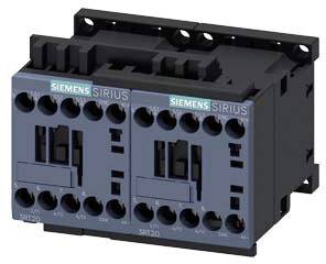 'Siemens SIRIUS' schakelmodule met dubbele contactreeksen, zwart-blauw. Hoofdschakelaar voor elektrische installaties.