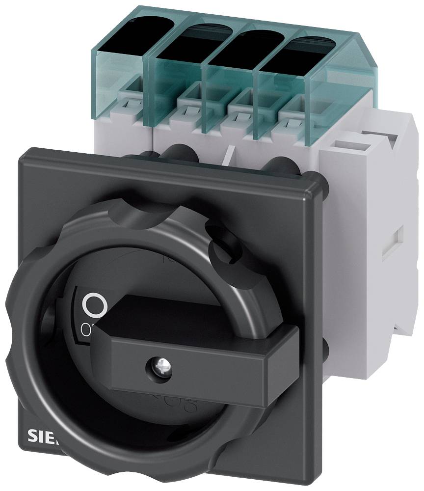 Een zwarte draaischakelaar met O- en I-markeringen, gemonteerd op een witte achtergrond, wordt gebruikt voor het besturen van elektrische systemen.