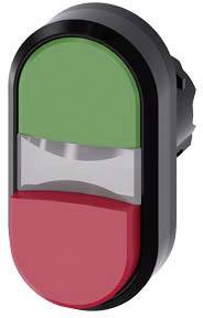 Siemens 3SU10003BB420AA0 3SU1000-3BB42-0AA0 Dubbele drukknop Moment (b x h) 29.9 mm x 57.9 mm IP66, IP67, IP69/IP69K 1 stuk(s) Piece