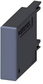 Elektronische module, rechthoekige vorm, overwegend zwart met een blauw gedeelte, merknaam 'Siemens' aan de zijkant.