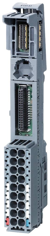 Een verticale grijze elektronicamodule met meerdere aansluitgebieden en steekcontacten, geschikt voor industriële toepassingen.