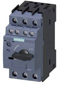 'Siemens contactors for industrial applications, showing switching buttons and electrical connection markings.'