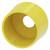 Geel cilindrisch kunststof onderdeel met een centraal gat, gebruikt voor industriële toepassingen.