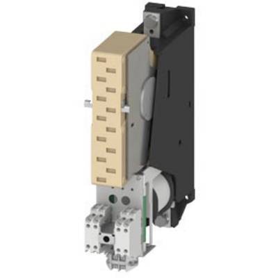 Mechanische schakelaar met rechthoekige, goudkleurige behuizing; toont interne structuren en metalen aansluitingen.