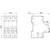 Afbeelding van een driepolige vermogensschakelaar met 52,8 mm breedte, 69,8 mm diepte en 89,8 mm hoogte. Bovenaanzicht en zijaanzicht.