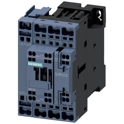 Vermogensschakelaar 'Siemens Sirius', zwart en blauw behuizing, meerdere aansluitingsmogelijkheden boven en onder.