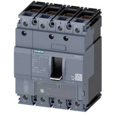 Een grijze vermogensschakelaar van Siemens, model 3VA1, met schakelhendel in het midden, vooraanzicht.