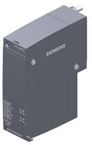 Elektrisch onderdeel van Siemens, rechthoekige vorm, grijze kleur, met aansluiting aan de bovenkant; opschrift op de voorkant.