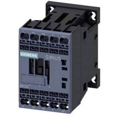 De afbeelding toont een Siemens SIRIUS contactor, model 3RT, met meerdere aansluitklemmen voor elektrische bedrading.