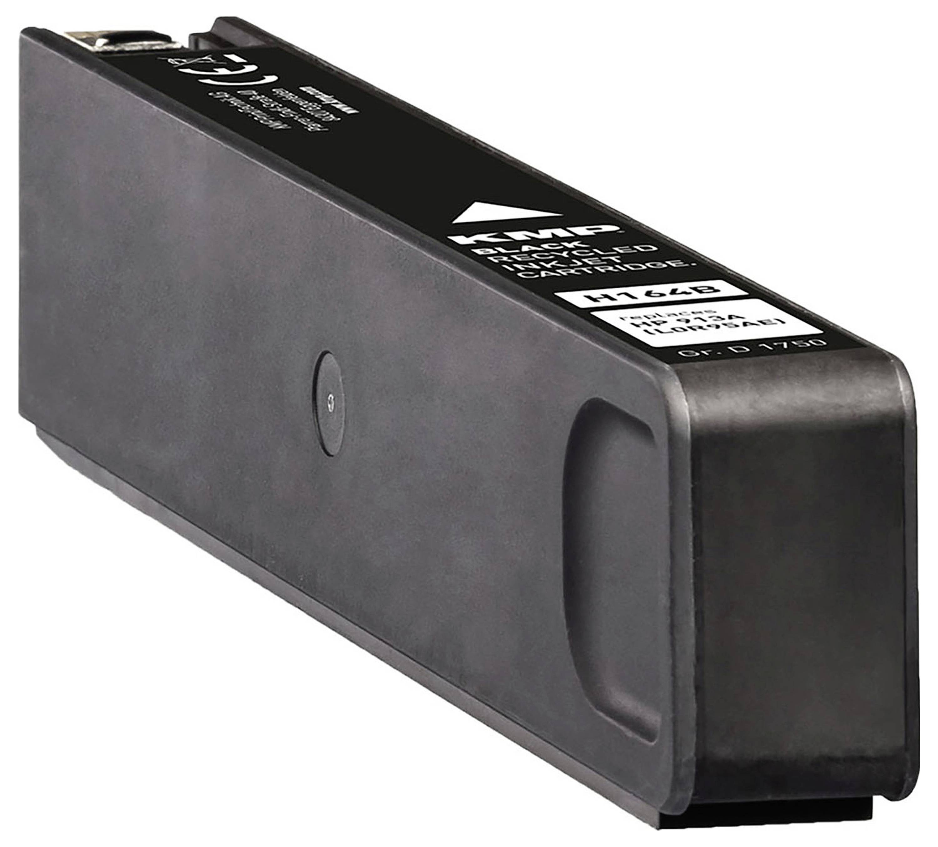 Zwarte inkt- of tonercartridge met witte productlabels, geïsoleerd op witte achtergrond weergegeven.