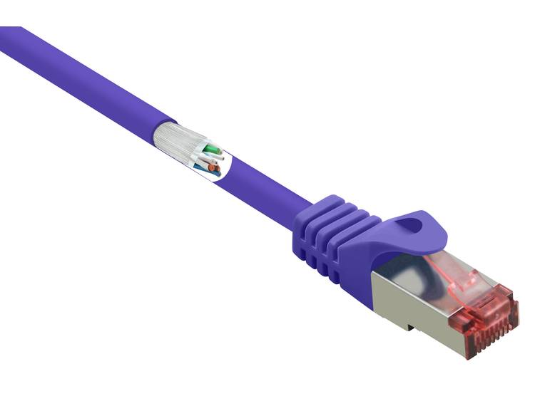 Renkforce RJ45 Netwerk Aansluitkabel CAT 6 S-FTP 30 m Violet Snagless, Vergulde steekcontacten, Vlam