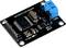 Een MCP2515 CAN-module, een elektronische schakeling met pinnen en een blauwe stekkerverbinding, gemonteerd op een zwart printbord.