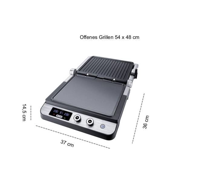 Steba FG 120 Contactgrill Elektrisch RVS (geborsteld), Zwart-11