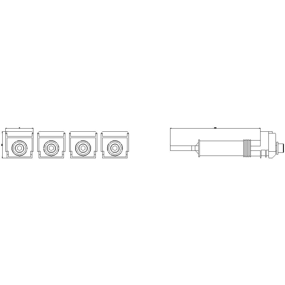 'Technical drawing of multiple connectors and a plug, showing different views and details of the components.'