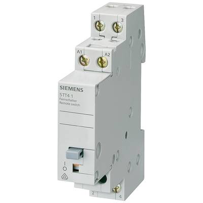 Een Siemens afstandsschakelaar, model 5TT4 1, met meerdere schroefklemmen en schakelaar. Wordt gebruikt voor afstandsbediende belastingscheiding.
