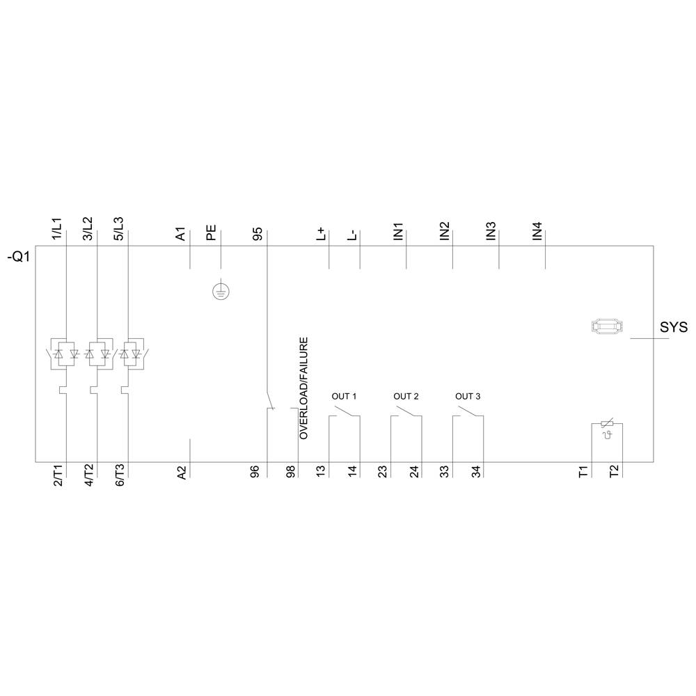 Siemens 3RW4434-6BC36 Softstarter Motorvermogen bij 400 V 55 kW 690 V Nominale stroom 113 A-1