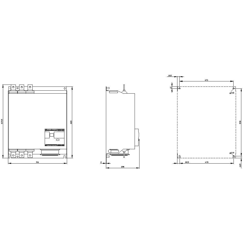 Siemens 3RW4453-6BC34 Softstarter Motorvermogen bij 400 V 315 kW 460 V Nominale stroom 551 A-2
