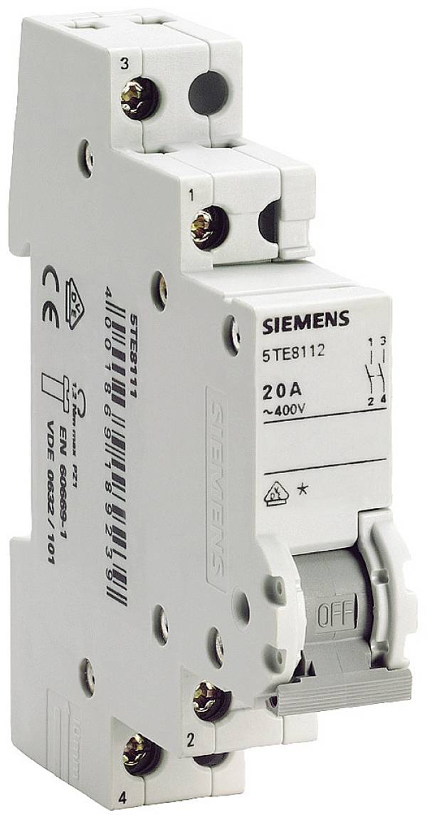 Uitschakelaar Grijs 1-polig 6 mm² 20 A 2x NO Siemens 5TE8112