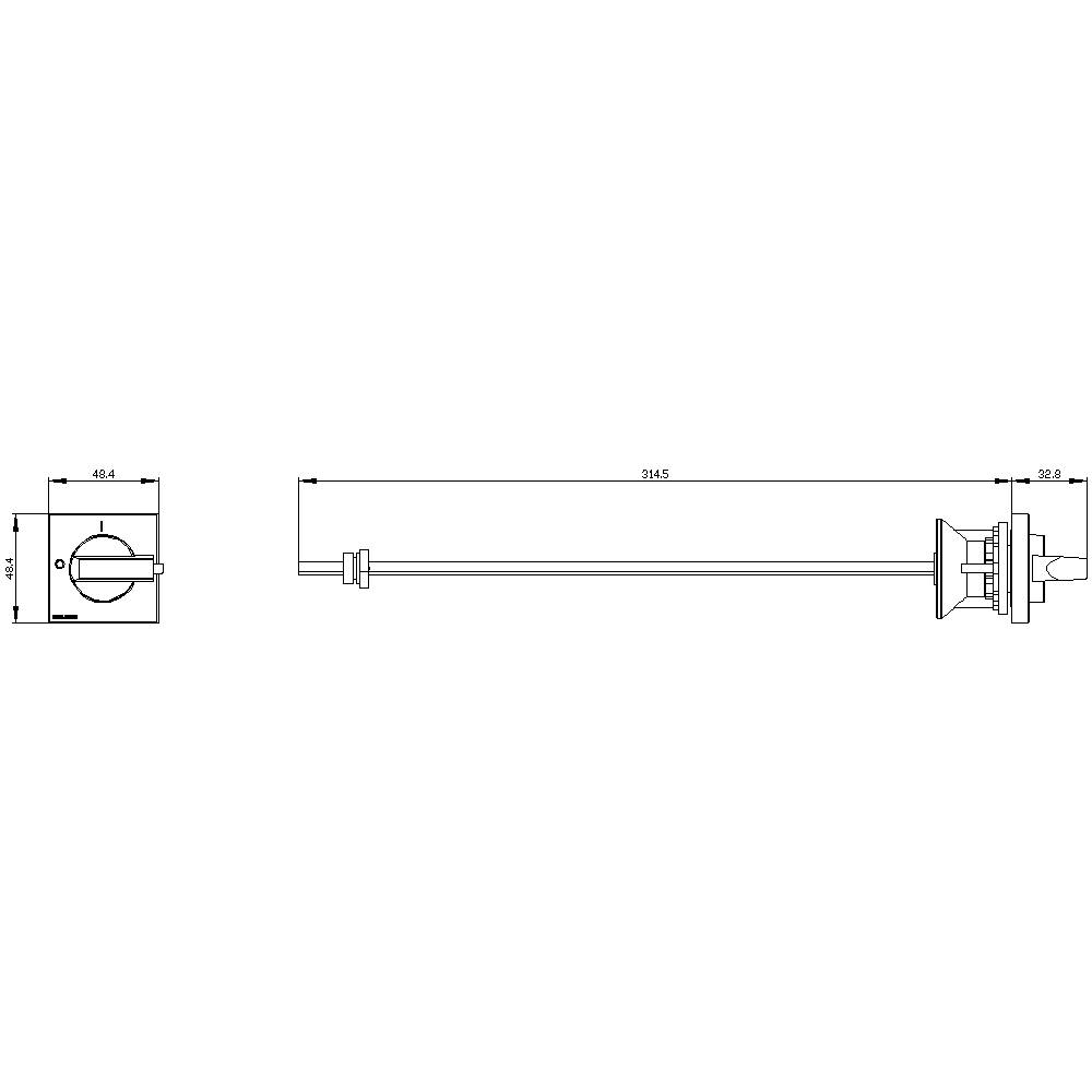 Technische tekening van een mechanisch onderdeel met afmetingen: lengte 214,5 mm, breedte 49,4 mm, gedetailleerde weergave links.