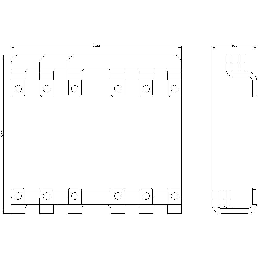 Tekening van een elektronisch onderdeel met afmetingen: breedte 251,4 mm, hoogte 315,4 mm, diepte 59,6 mm. Aansluitpunten boven en onder.