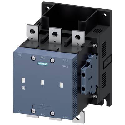 Een driepolige elektrische magneetschakelaar van Siemens met een opvallend blauw frontpaneel en aansluitklemmen voor industriële toepassingen.