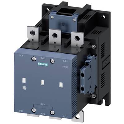 Een driepolig elektrisch schakelcontact van Siemens uit de SIRIUS-serie, gemonteerd en bedrijfsklaar, met duidelijk zichtbare aansluitklemmen en bevestigingspunten.