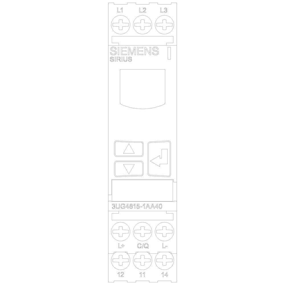 Een elektronische module van Siemens met labels en schakelaars voor besturingsdoeleinden, onderdeel van de Sirius productreeks.