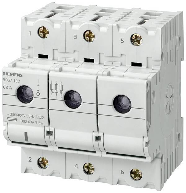 Siemens 5SG71338BA25 Lastscheidingsschakelaar   Afmeting zekering : D02  25 A  400 V 1 stuk(s)