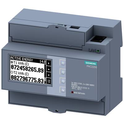 Een digitale energiemeter van Siemens toont het energieverbruik in kWh. Er zijn twee weergegeven waarden: 072458265,89 en 082796775,83.