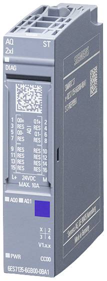De afbeelding toont een elektronisch onderdeel met het opschrift 'SIMATIC', een streepjescode en een aanduiding die technische specificaties weergeeft.