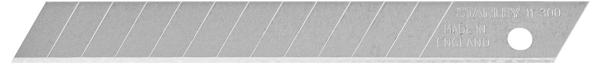 Een grijs cuttermes-segment met markeringen, rechts voorzien van het opschrift 'Safety Blade 12583'.