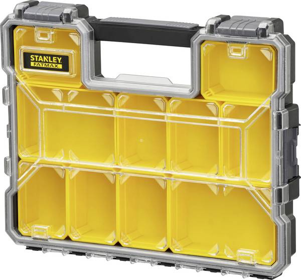 STANLEY Stanley 1-97-519, Schwarz, Transparent, Gelb, 446 mm, 74 mm, 357 mm Assortimentsdoos Universeel (l x b x h) 446 x 432 x 330 mm Aantal vakken: 10   Inhoud 1 stuk(s)