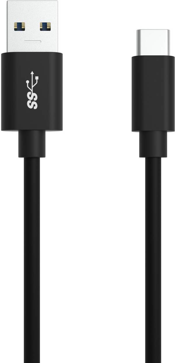 Ansmann 1700-0080 USB-kabel USB 3.2 Gen1 USB-A stekker, USB-C stekker 1.20 m Zwart Aluminium-stekker, TPE-mantel, Stekker past op beide manieren