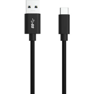Ansmann USB-kabel USB 3.2 Gen1 (USB 3.0 / USB 3.1 Gen1) USB-A stekker, USB-C stekker 2.00 m Zwart Aluminium-stekker, TPE