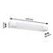 Een rechthoekige lamp met afmetingen: 440 mm lengte, 60 mm breedte, 45 mm hoogte. Wit oppervlak, modern-minimalistisch design.