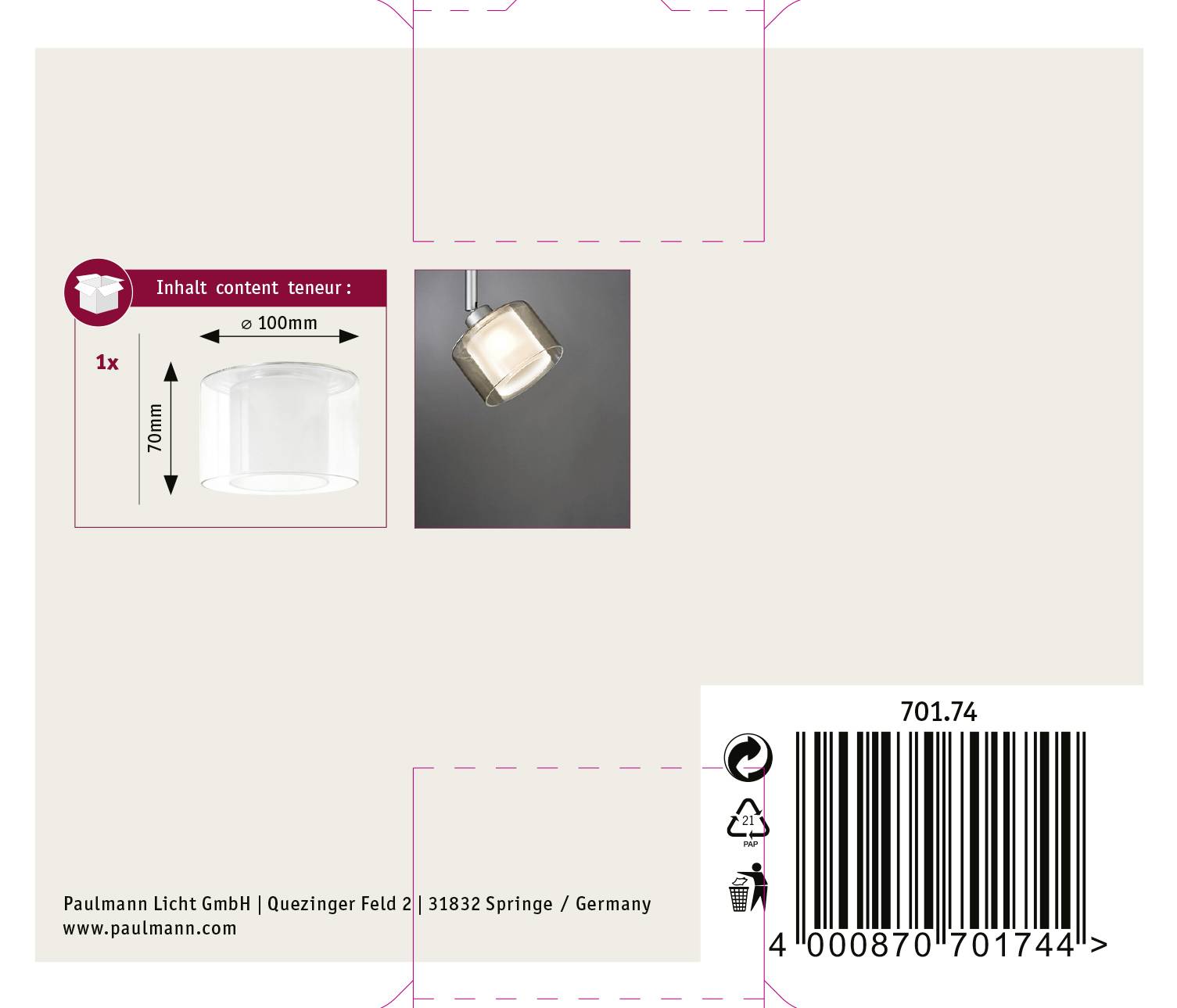 Paulmann Twice 70174 Lampenkap Transparant-9