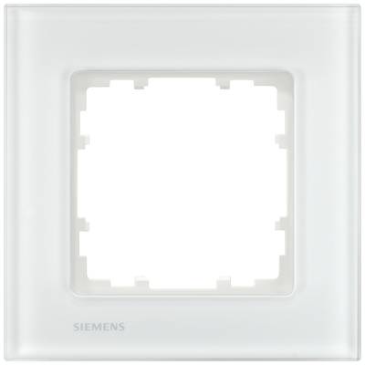 Een witte Siemens stopcontactafdekking, vierkant met afgeronde hoeken, toont de lege ruimte voor het plaatsen van een schakelaar.