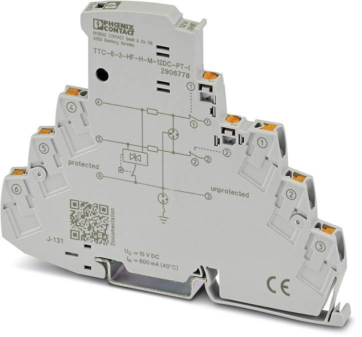 Een grijs klemmenpaneel met meerdere oranje hefbomen en een label. Het wordt gebruikt voor elektrische aansluiting en bescherming.