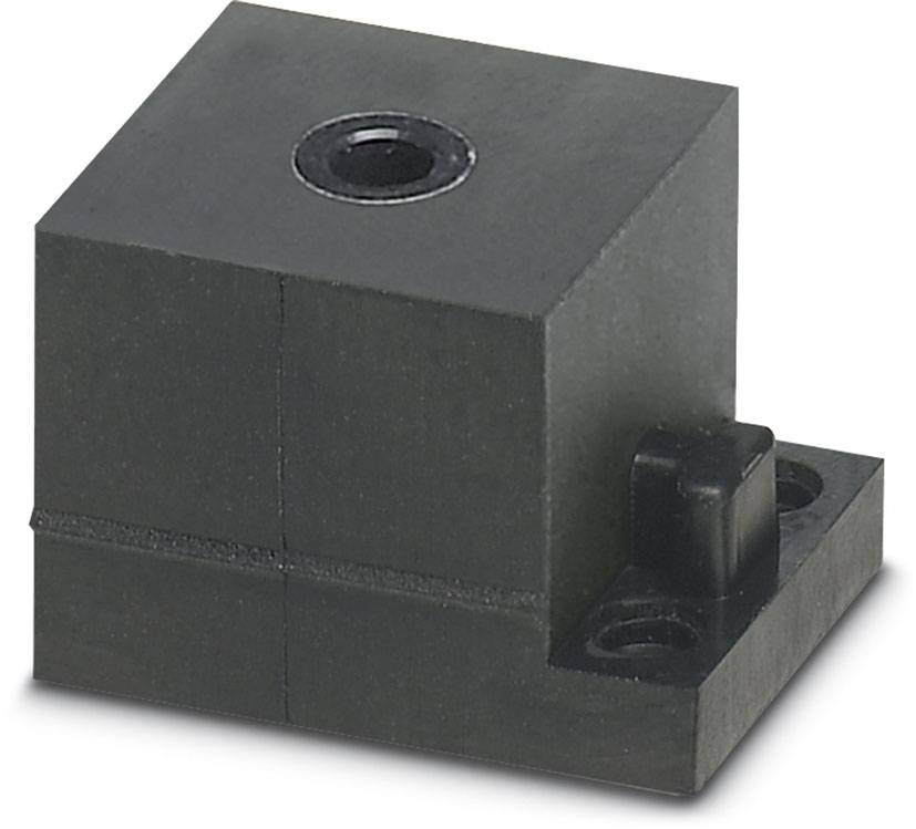 Een zwarte, rechthoekige sensor met twee montagegaten, geschikt voor elektronische toepassingen.